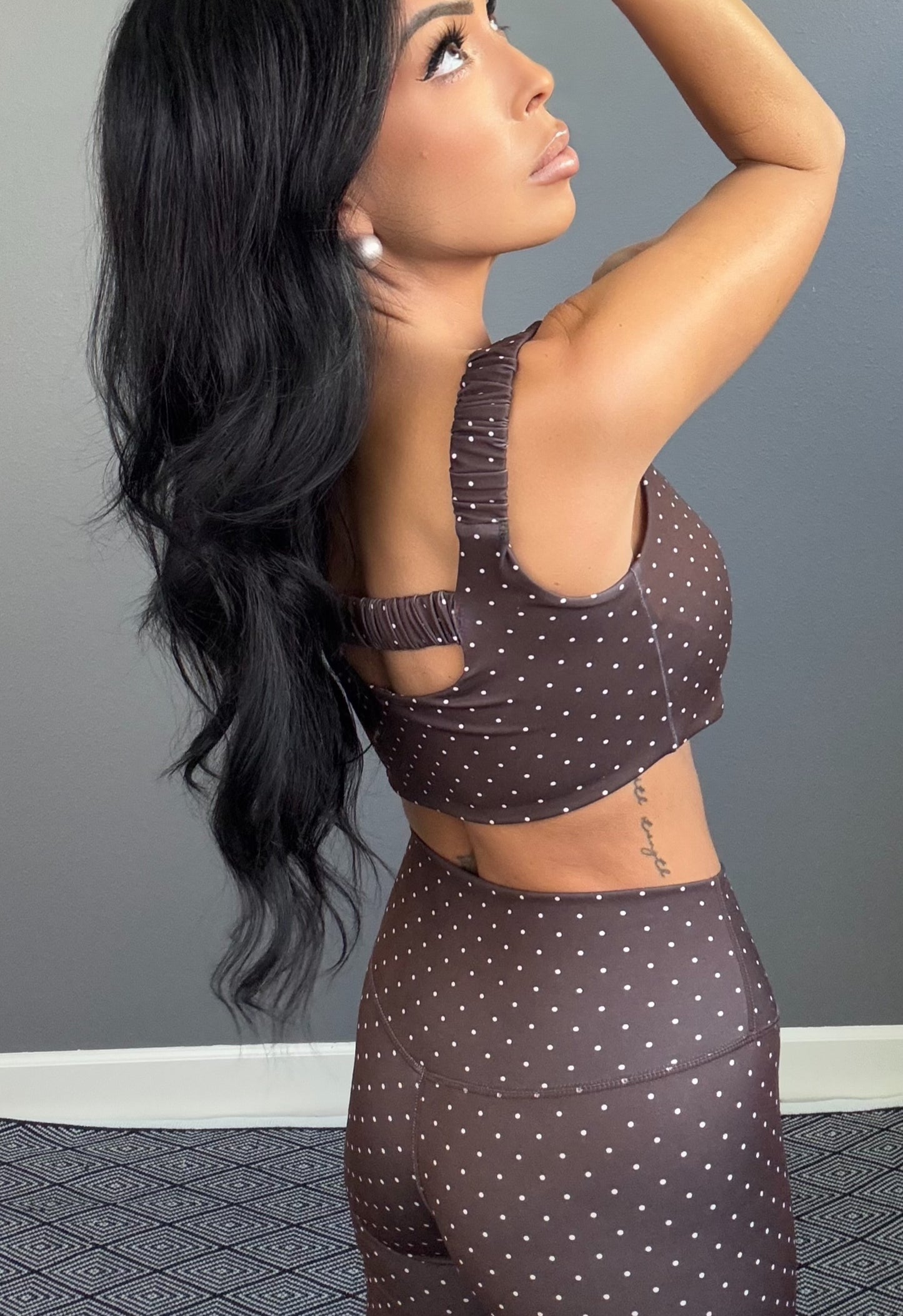 TAYLOR POLKA DOT STUDIO BRA TOP (BROWN)