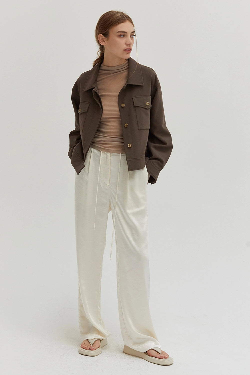 Elara Tailored Layer Jacket (Cacao)