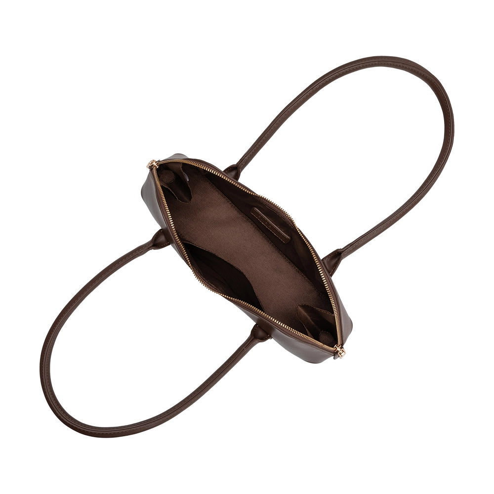 Dakota Recycled Vegan Leather Shoulder Bag (Chocolate)