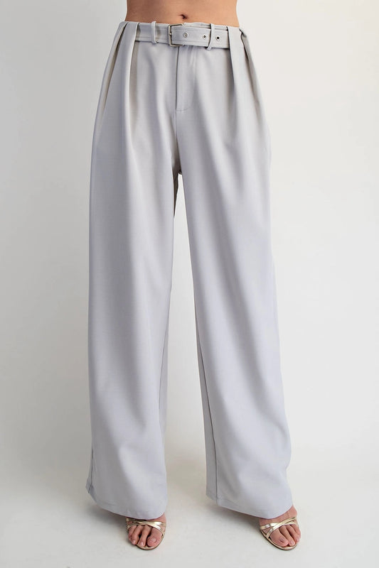 Light gray wide-leg women's pants trousers