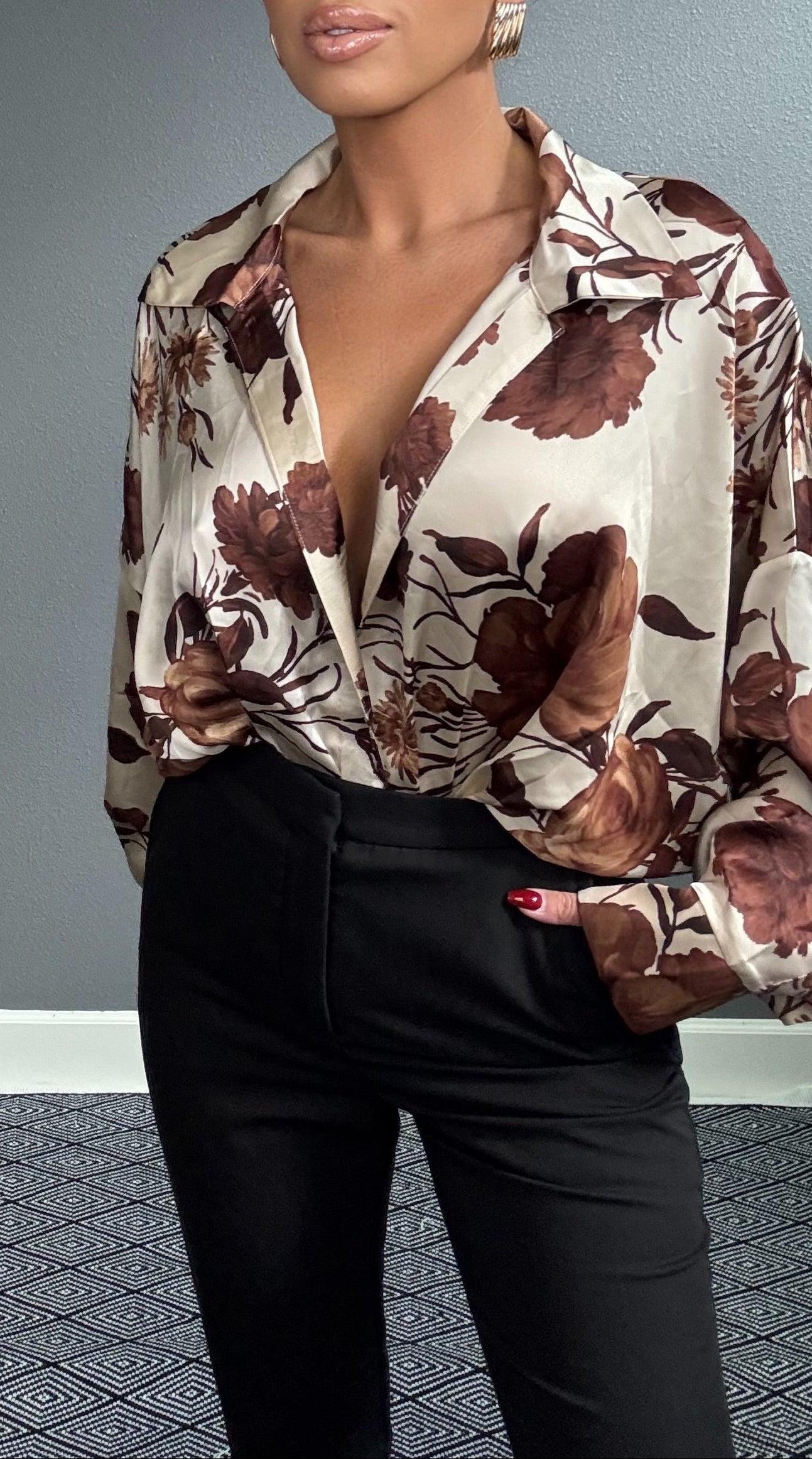 SABRINA AUTUMN OPEN BODYSUIT BLOUSE