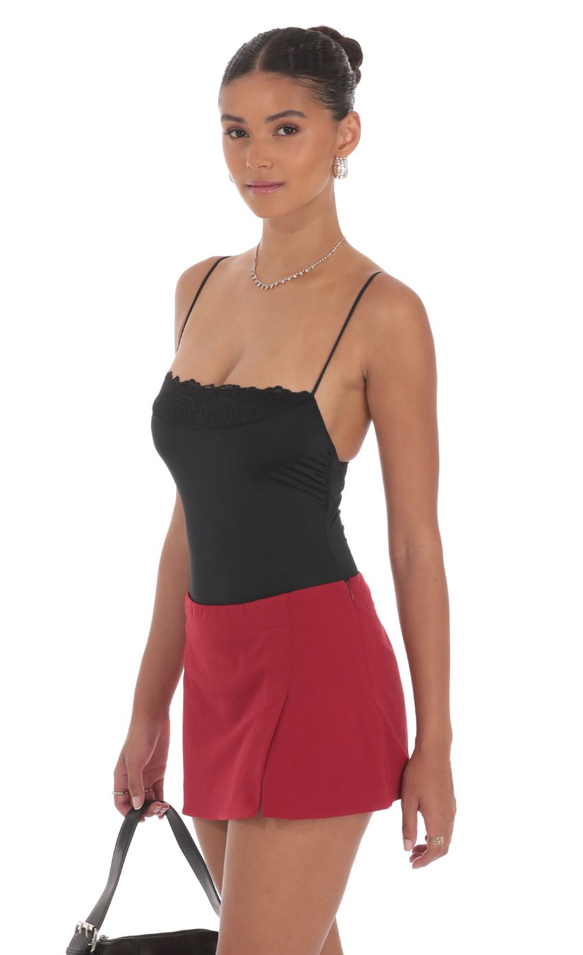 Lucy Lace Bust Bodysuit Top (Black)