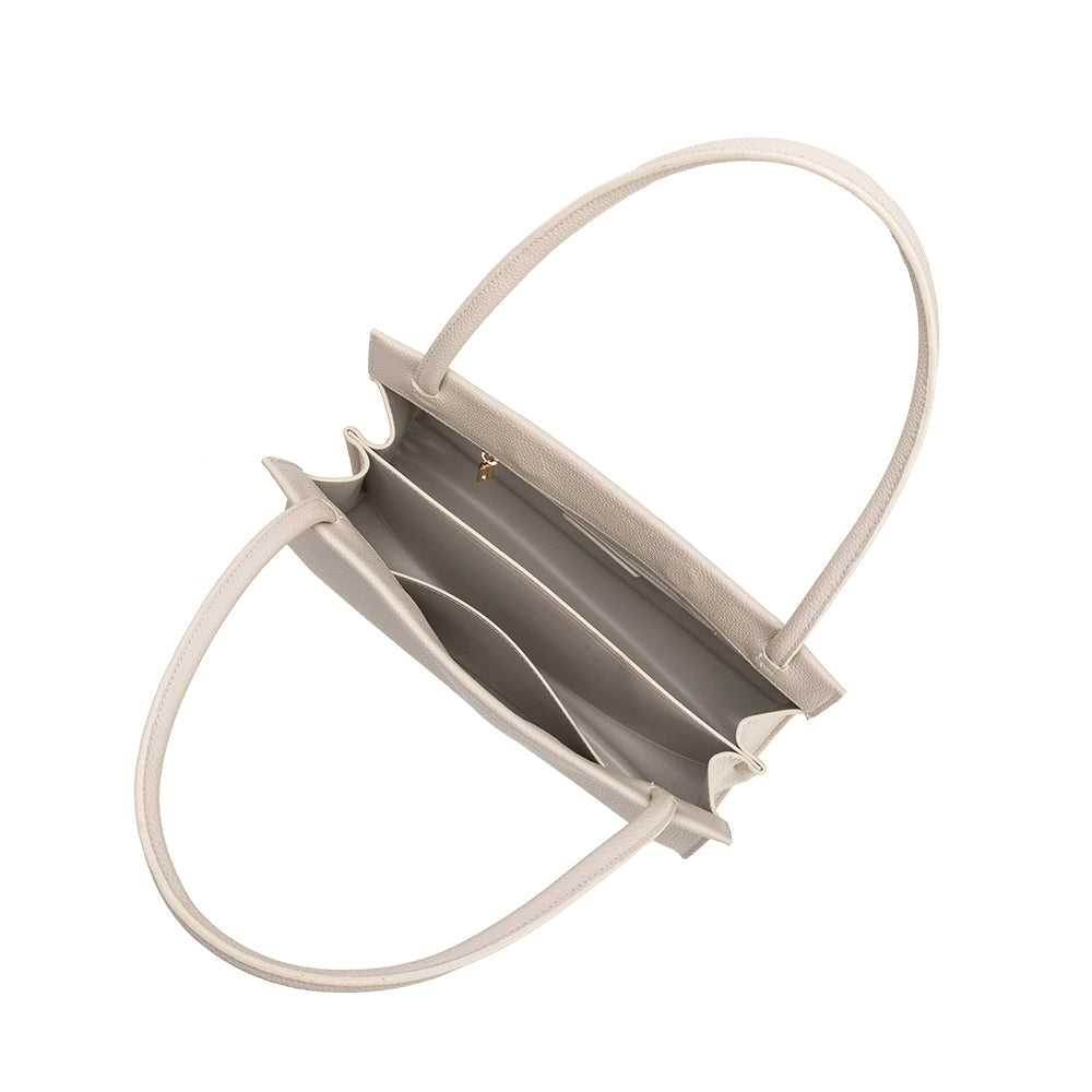 Ryleigh Recycled Vegan Leather Shoulder Bag (Bone)