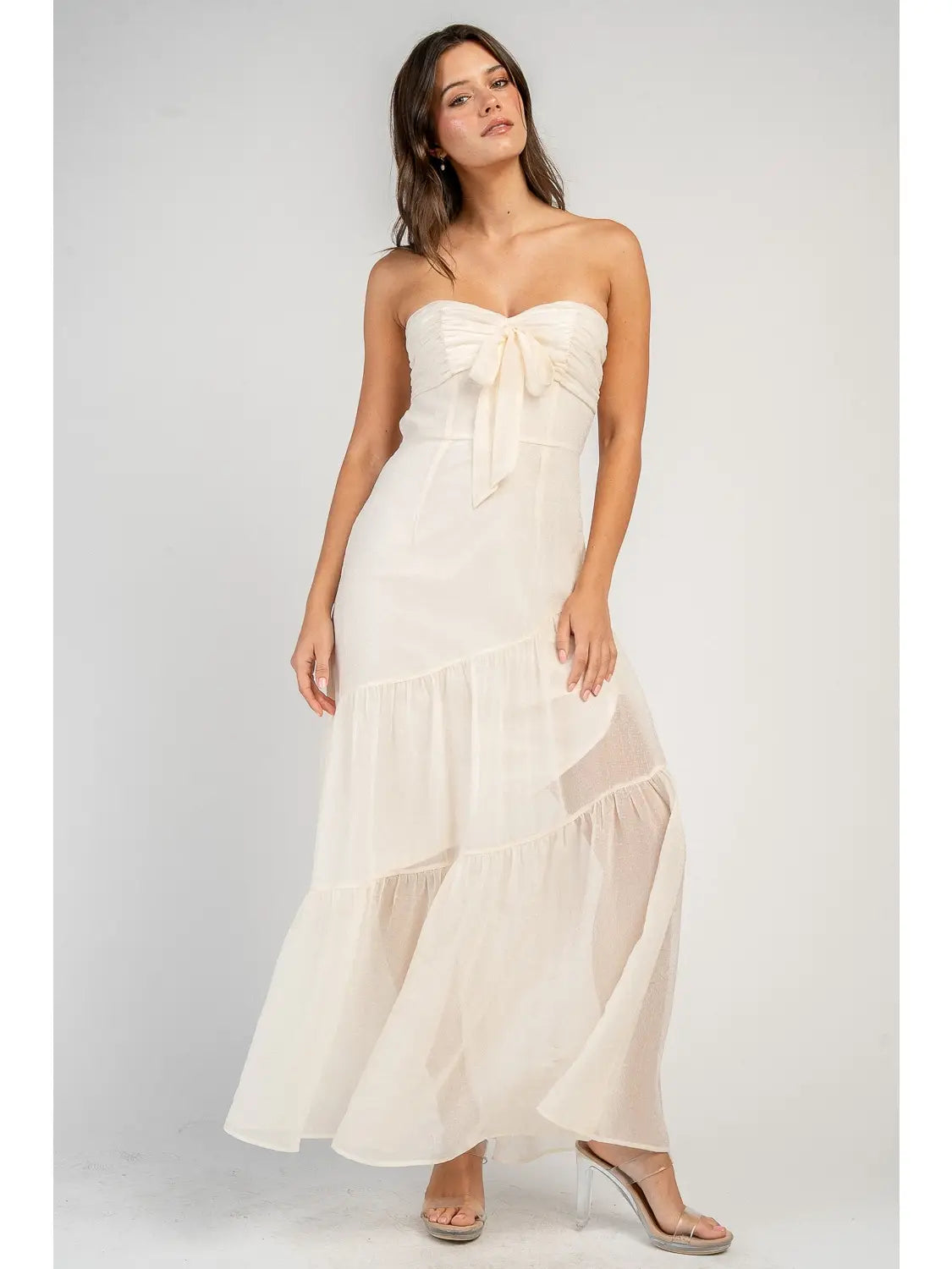The Harbor Tiered Maxi Dress (Cream)