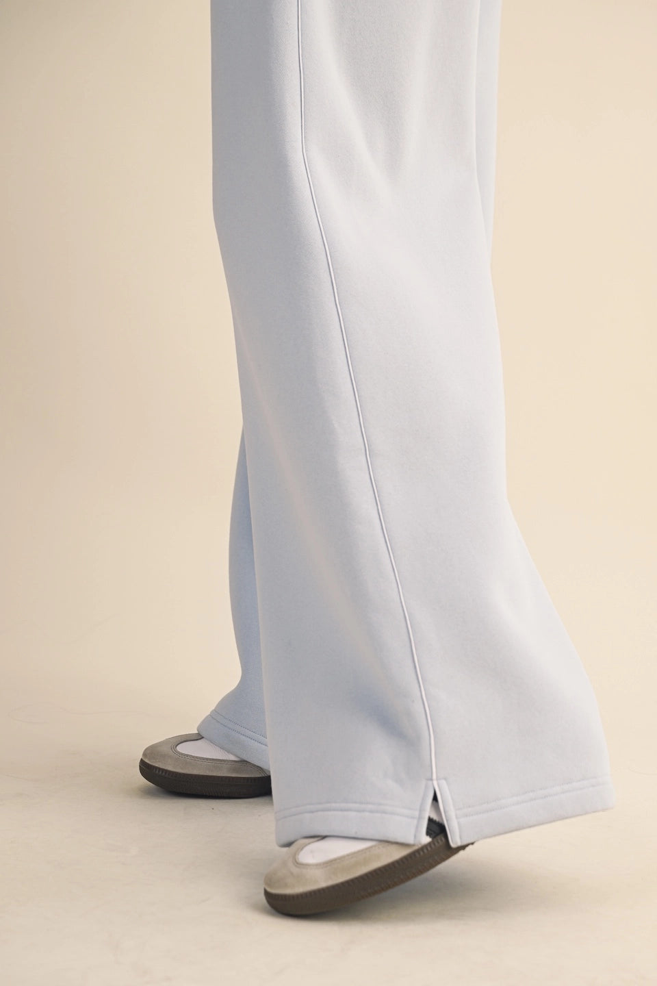 Core Cozy Fleece Wide Leg Sweatpants (Blue)