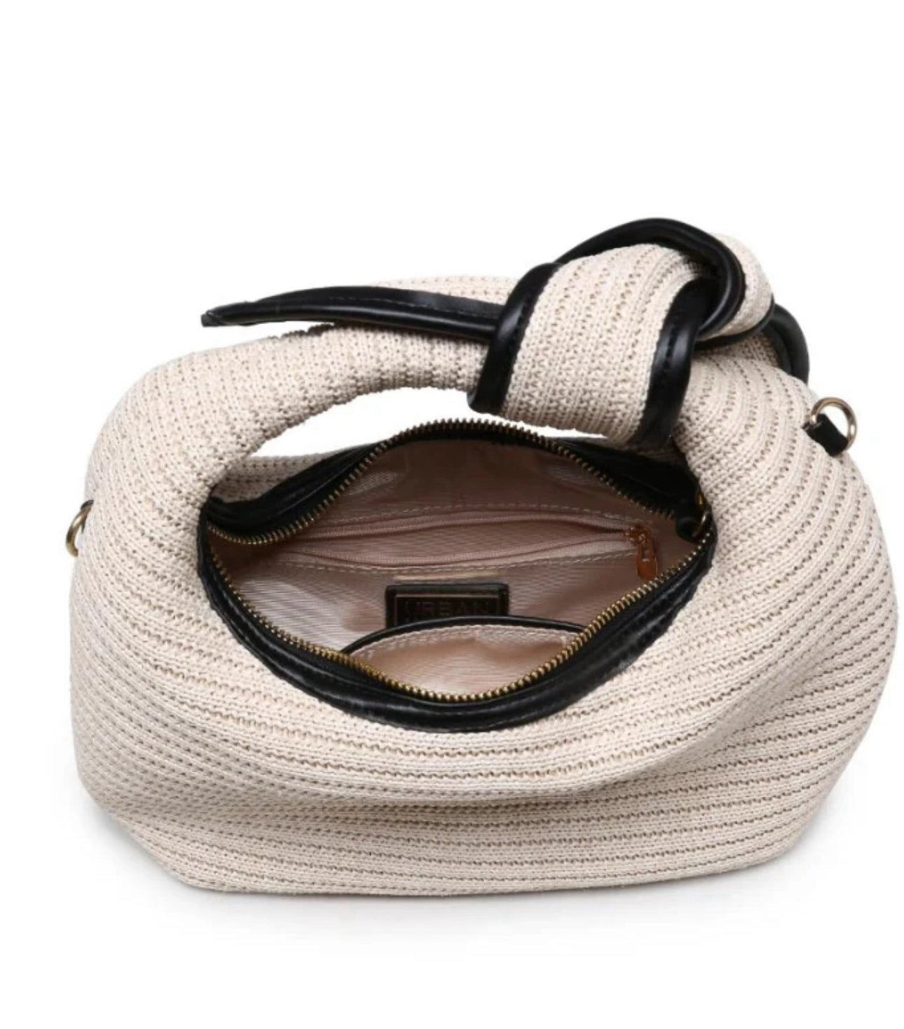 Ellie Knot Straw Crossbody Bag Purse