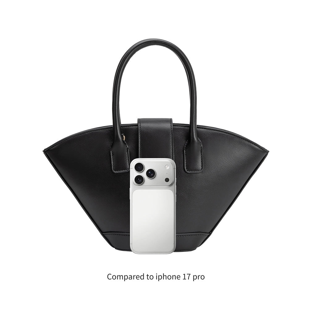 Black Recycled Vegan Leather Crossbody Bucket Lotiv Bag 