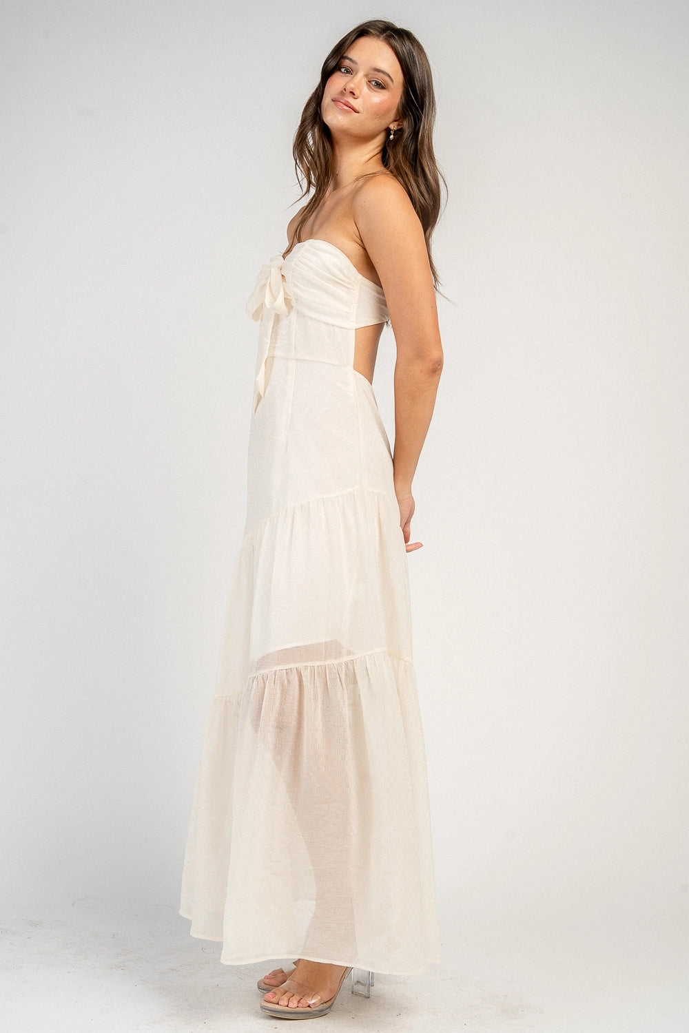 The Harbor Tiered Maxi Dress (Cream)