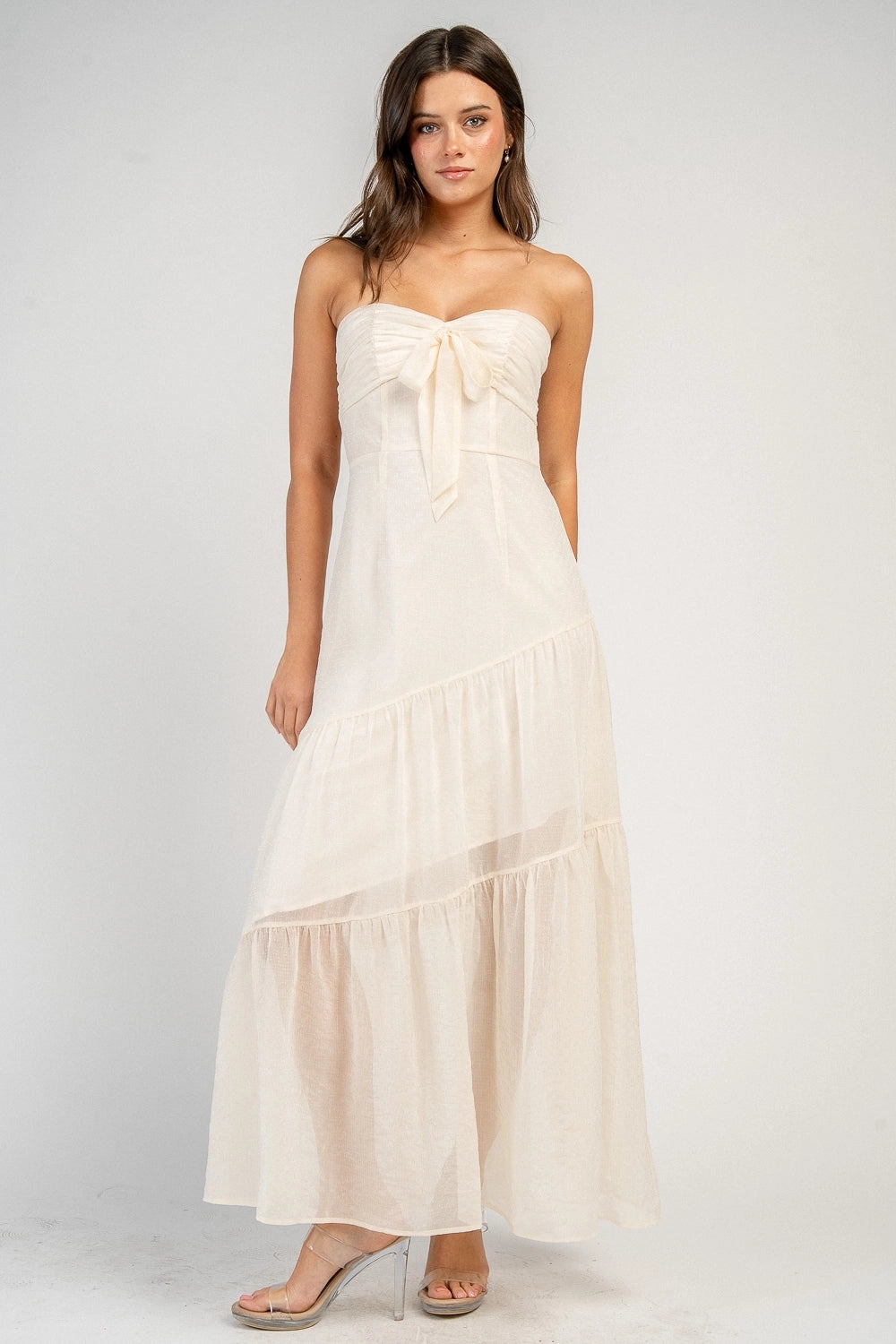 The Harbor Tiered Maxi Dress (Cream)