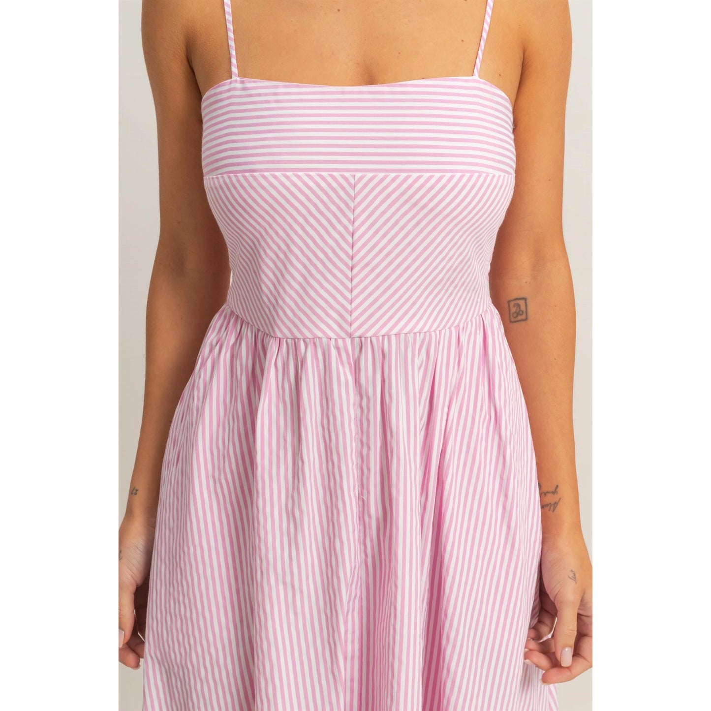 Kendal Striped Midi Dress (Pink)