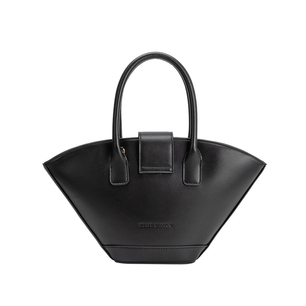 Black Recycled Vegan Leather Crossbody Bucket Lotiv Bag 