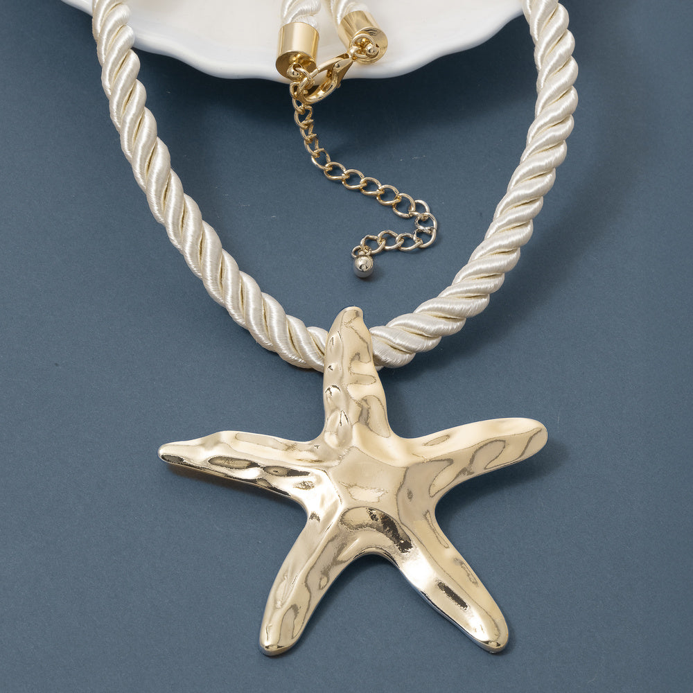 The Starfish Twisted Cord Statement Necklace