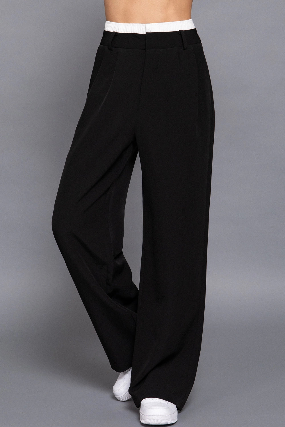 Ava Boxer Contrast Waist Wide Leg Trousers