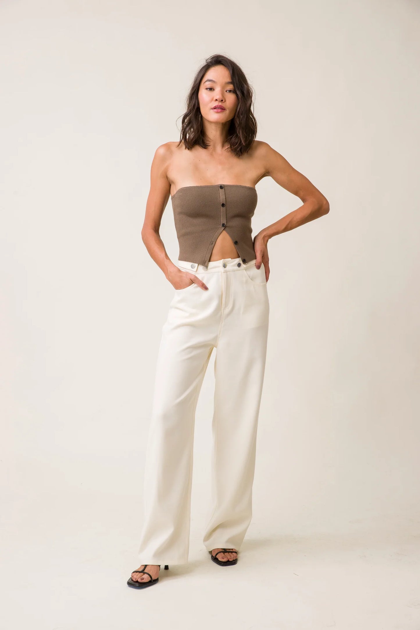 Presley Straight Leg Pants (Ecru)