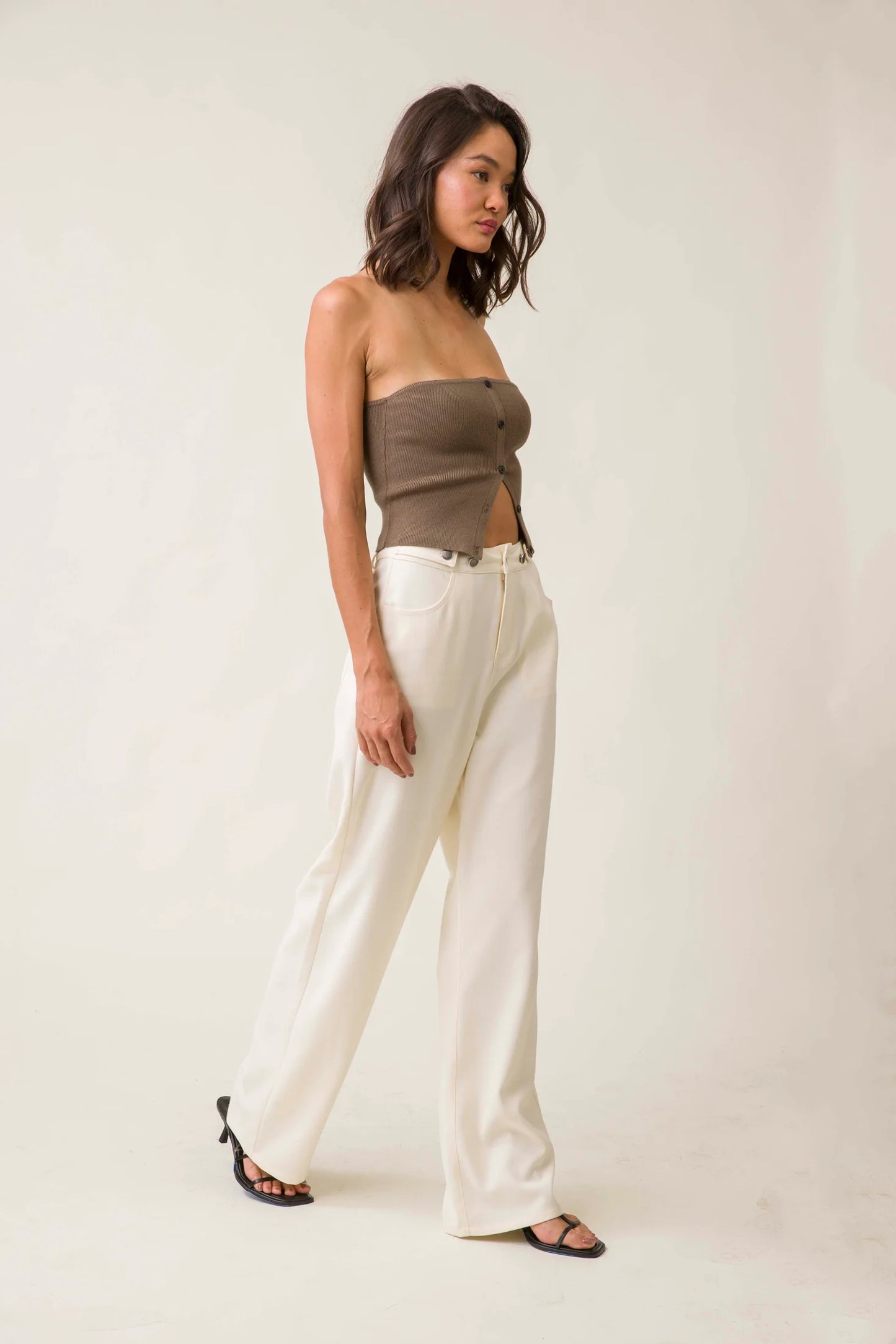 Presley Straight Leg Pants (Ecru)