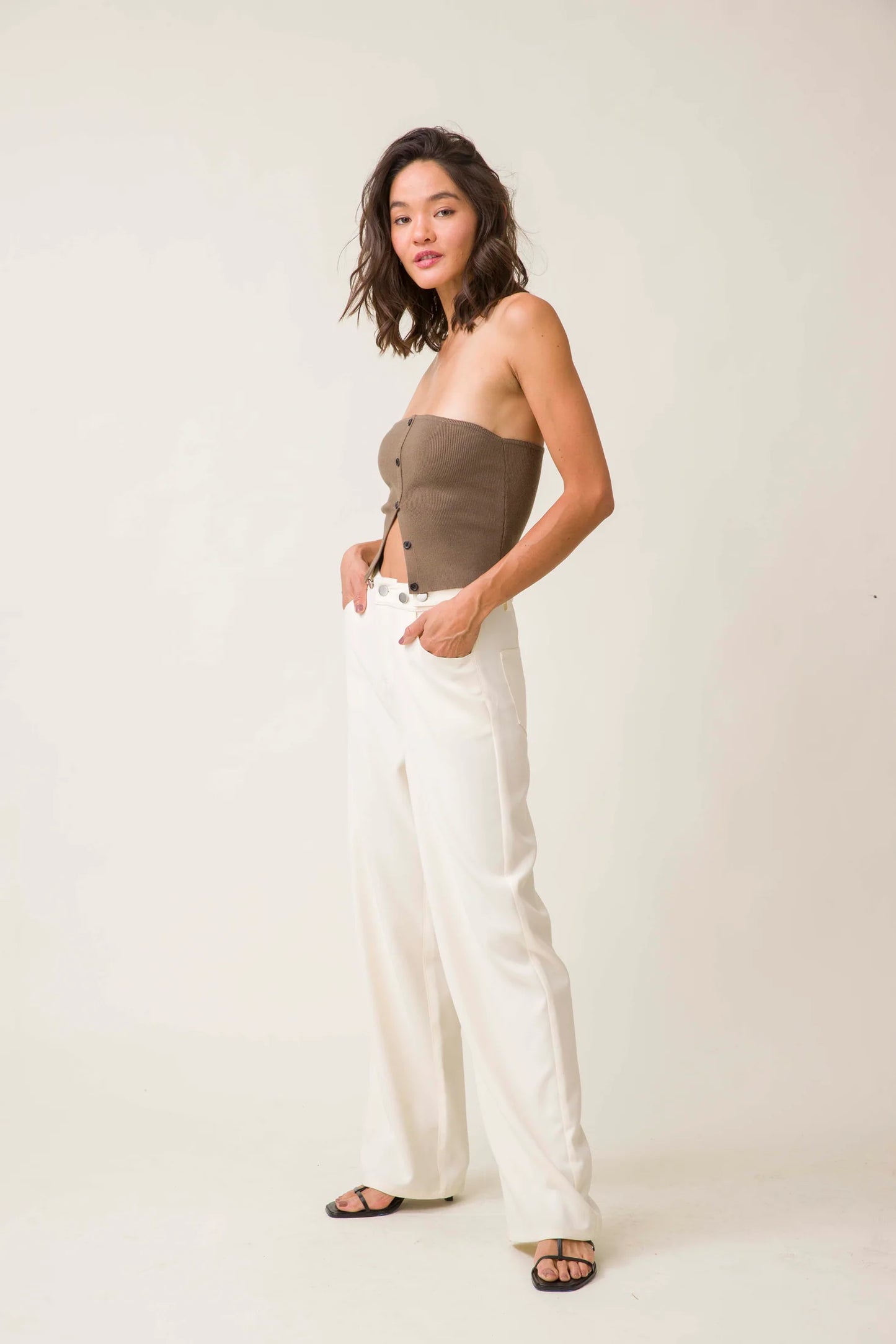 Presley Straight Leg Pants (Ecru)