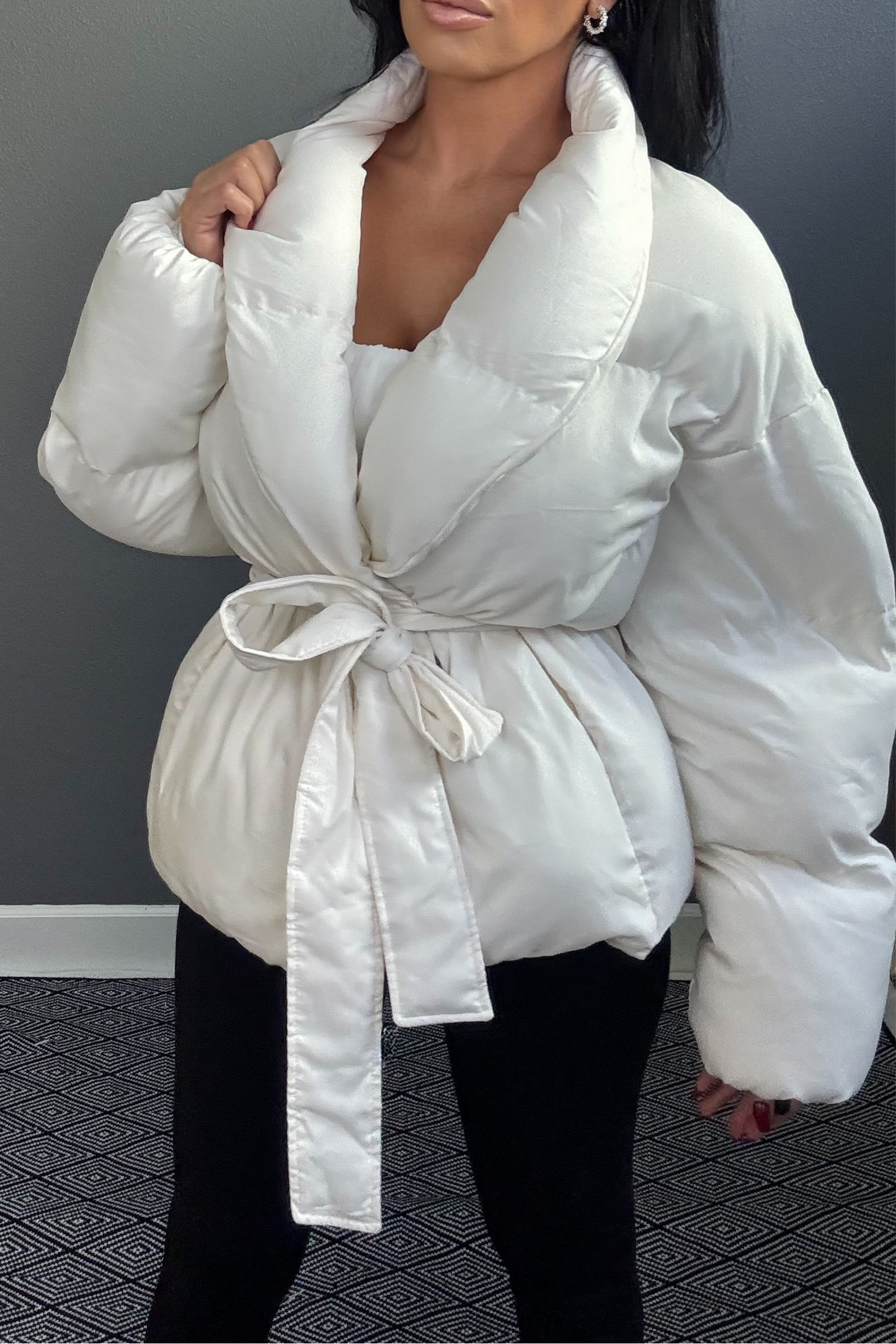 SOPHIA BELTED DOWN PUFFER COAT (IVORY)