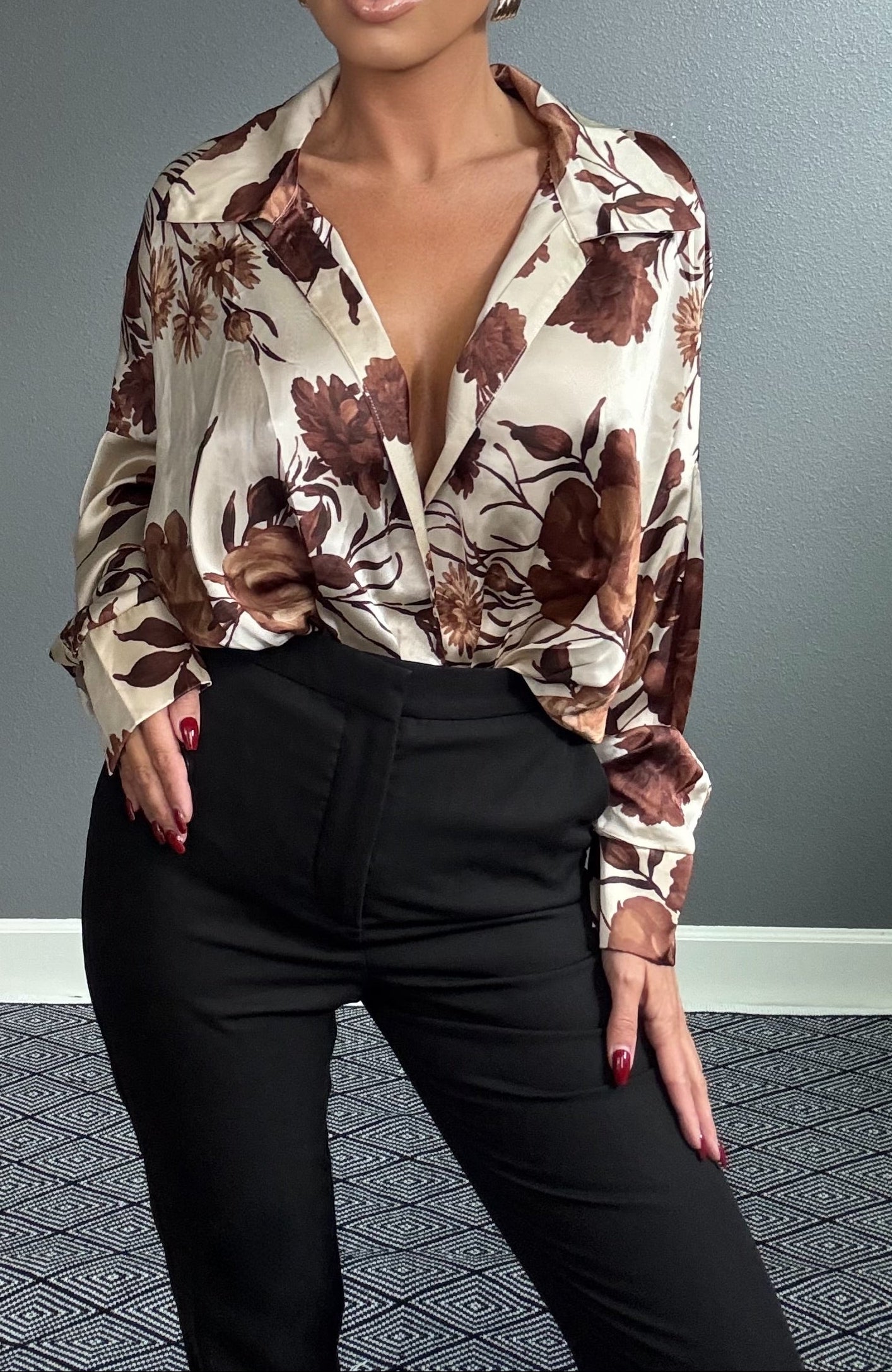 SABRINA AUTUMN OPEN BODYSUIT BLOUSE