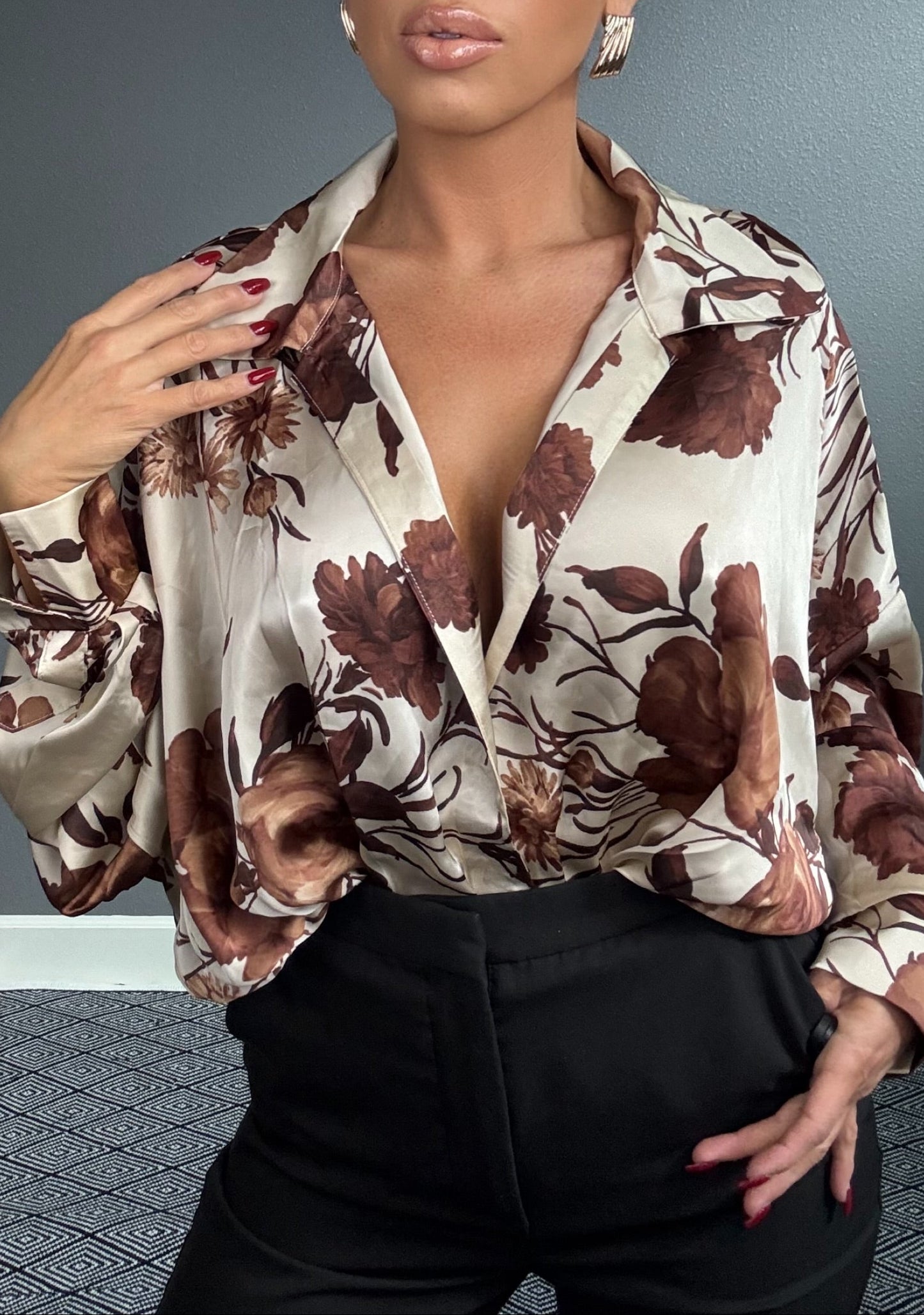 SABRINA AUTUMN OPEN BODYSUIT BLOUSE
