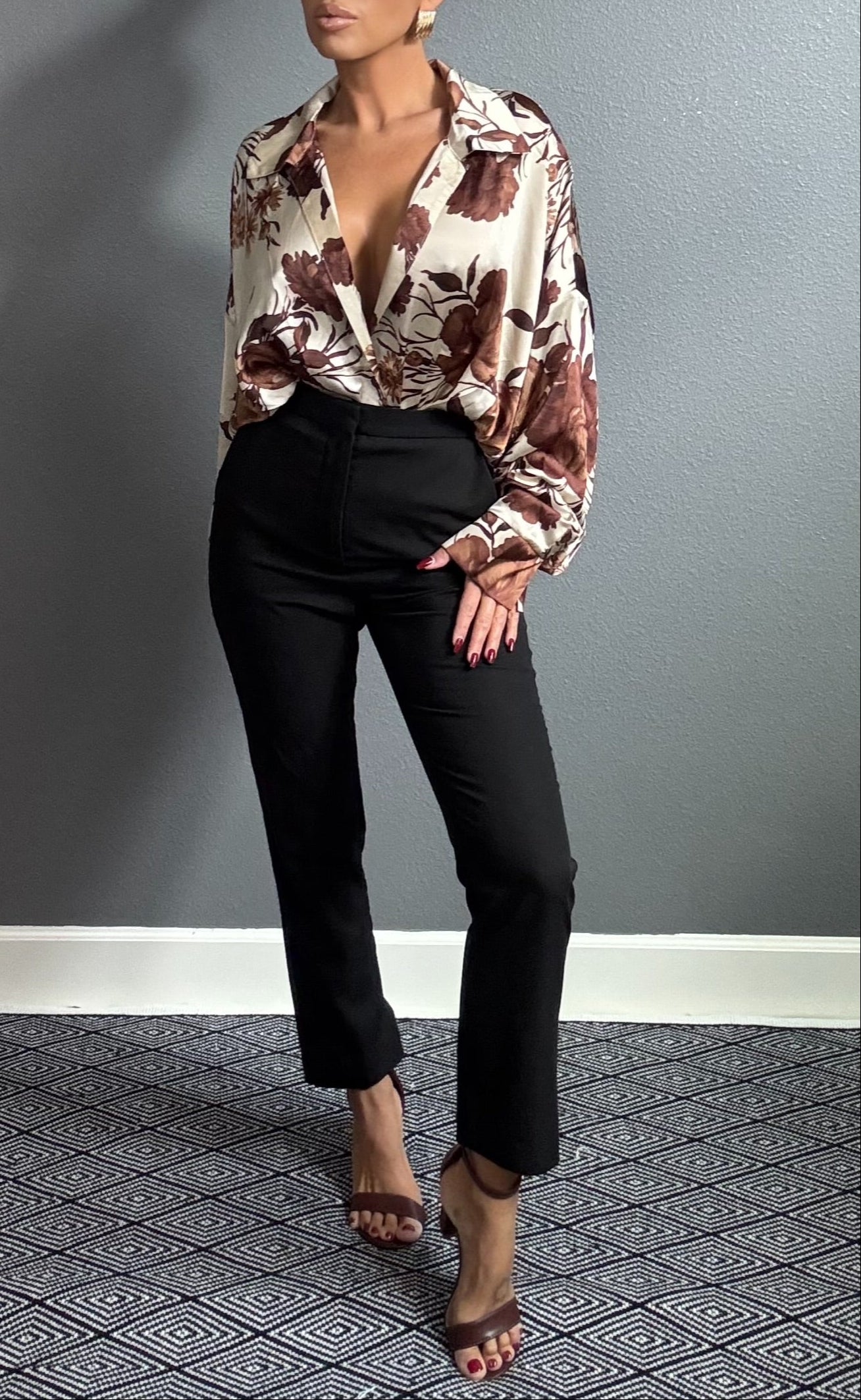 SABRINA AUTUMN OPEN BODYSUIT BLOUSE