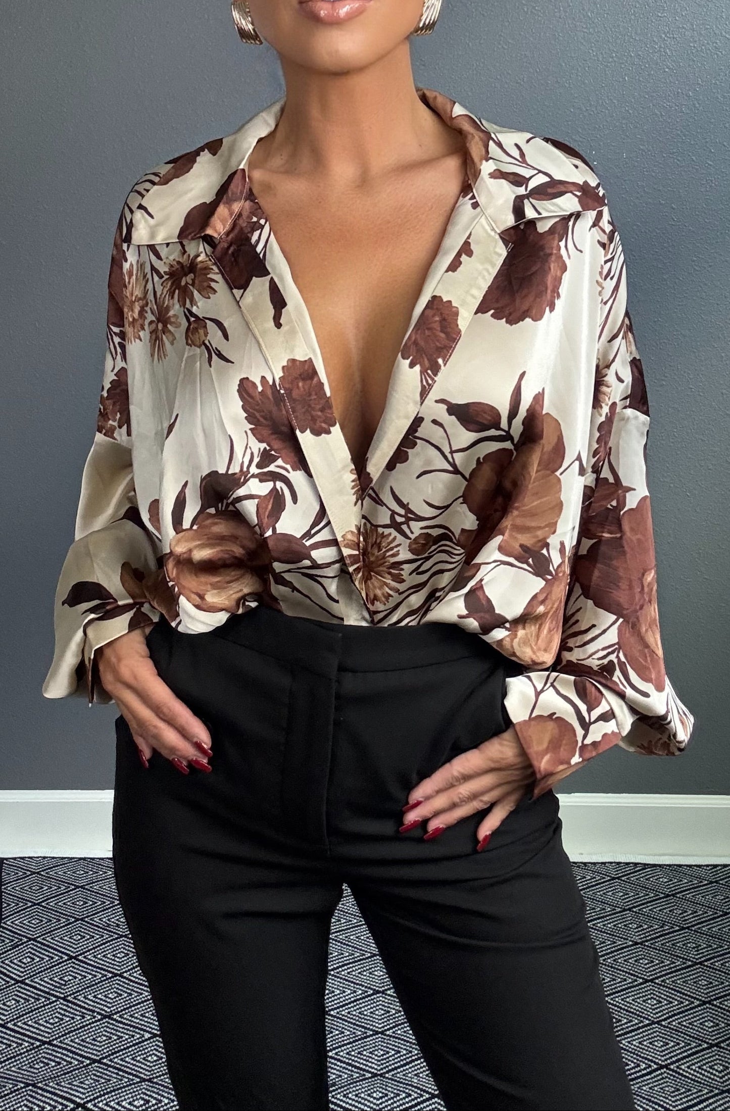 SABRINA AUTUMN OPEN BODYSUIT BLOUSE