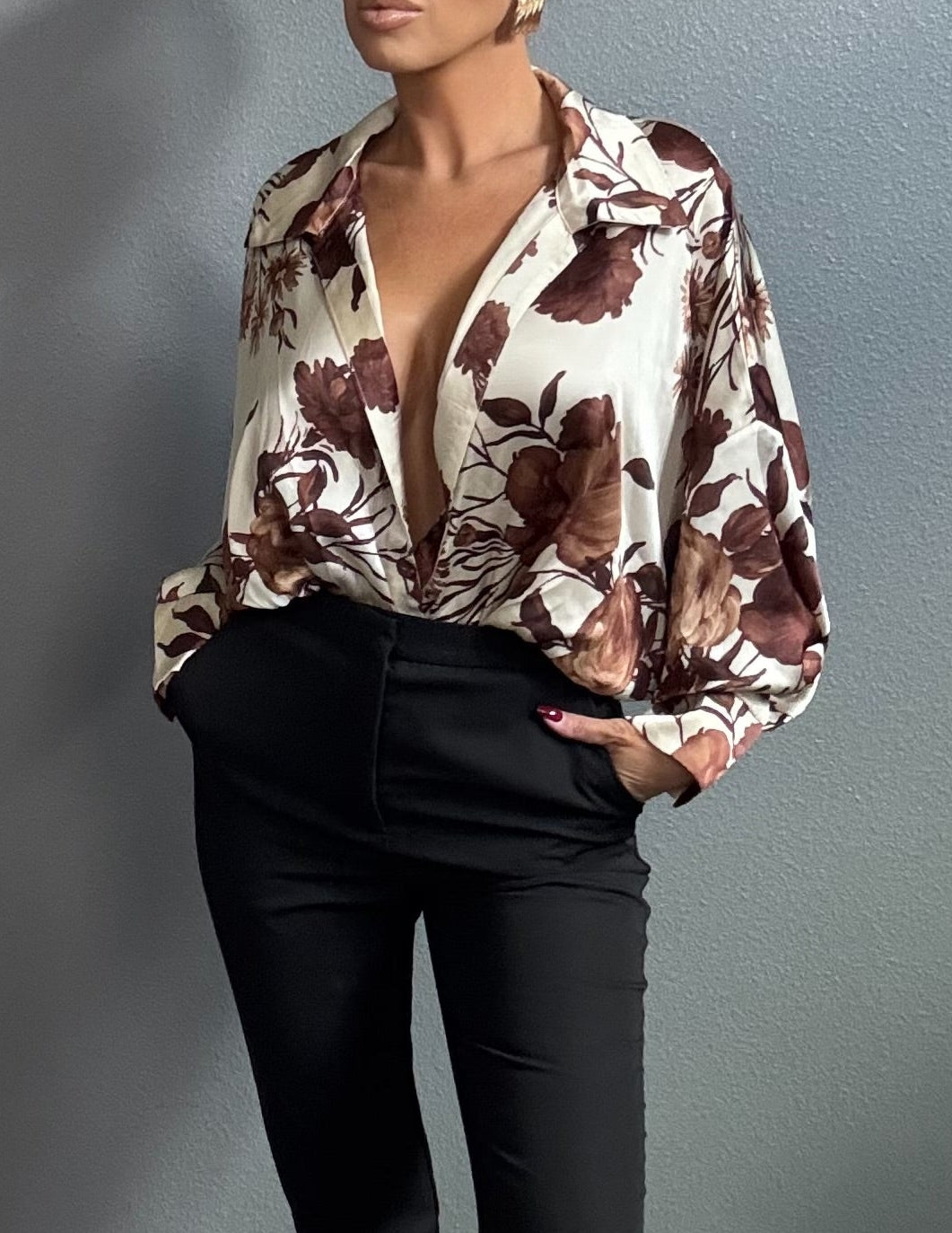 SABRINA AUTUMN OPEN BODYSUIT BLOUSE