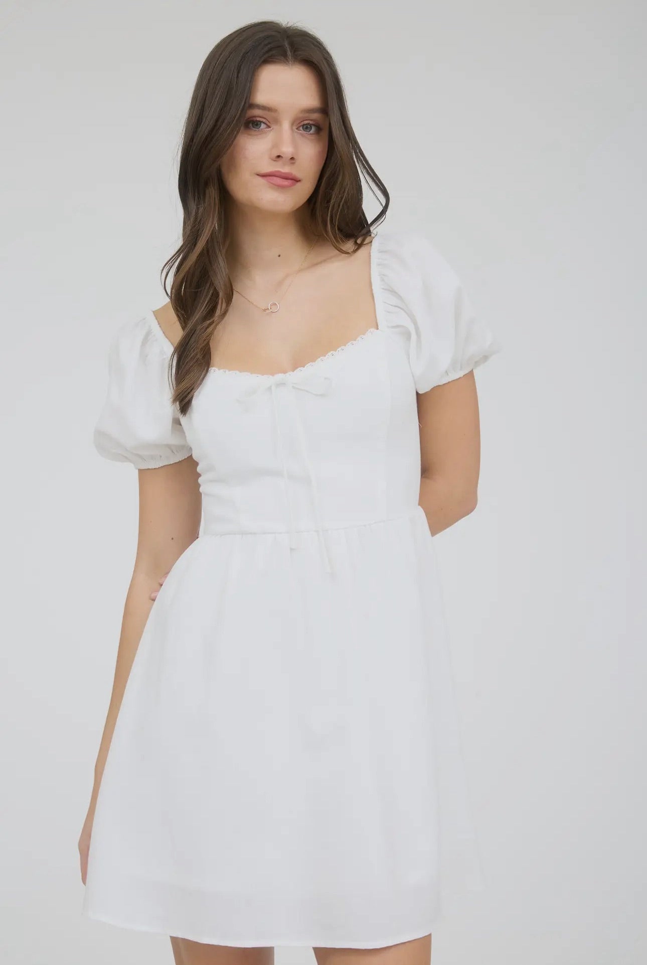 Eiza Princess Mini Dress (White)