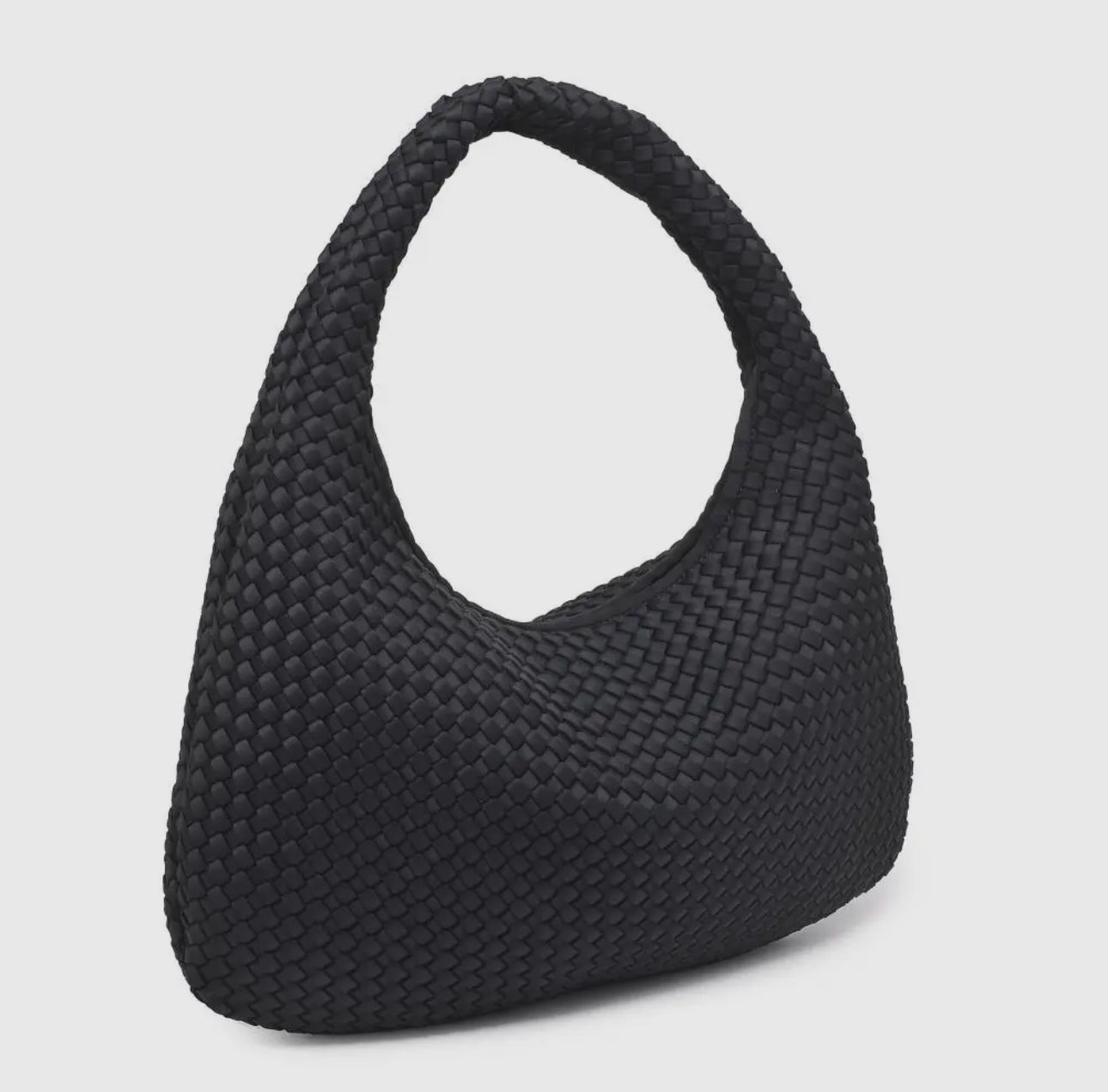DARE TO DREAM WOVEN NEOPRENE HOBO BAG LARGE (BLACK)