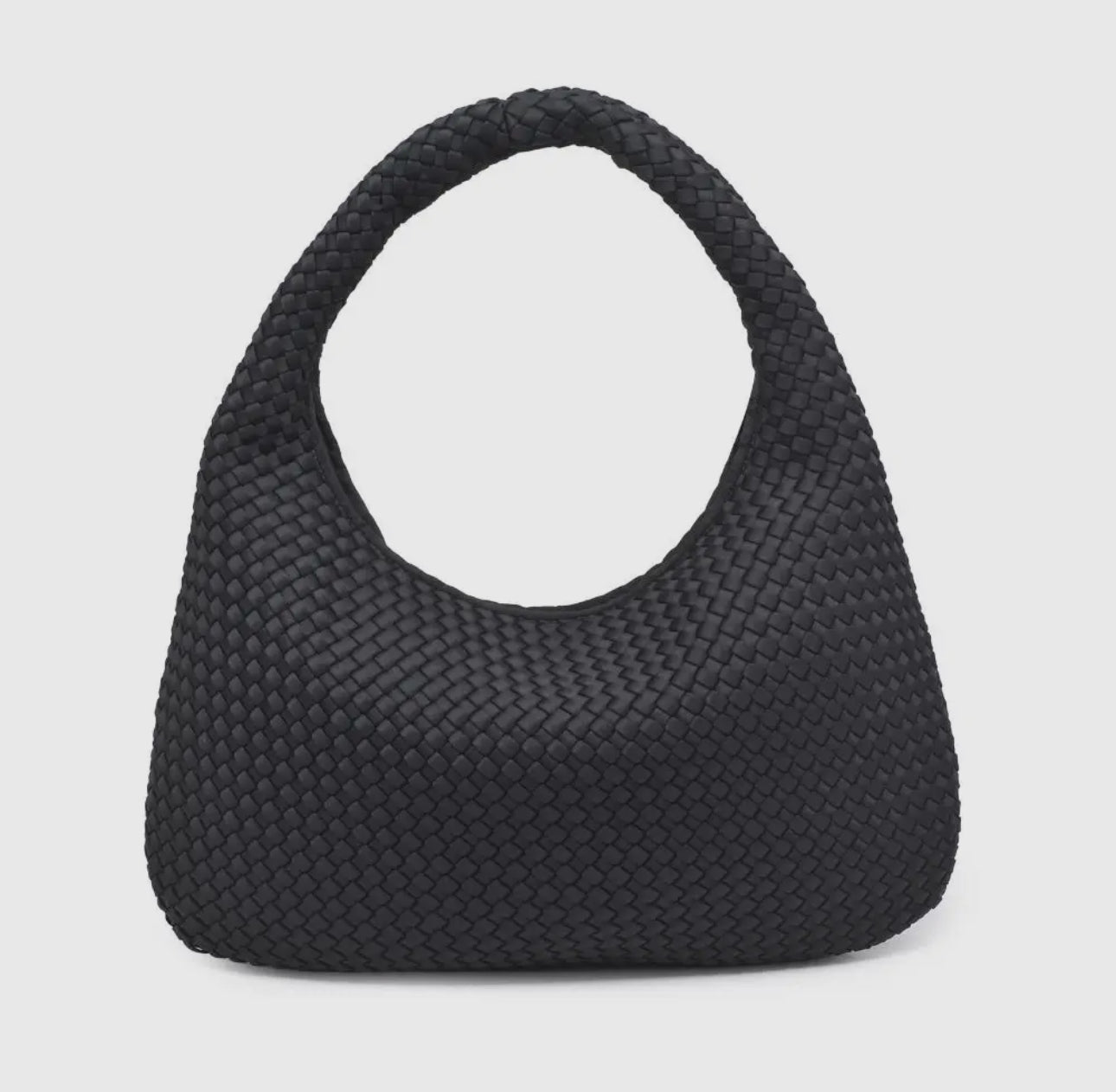 DARE TO DREAM WOVEN NEOPRENE HOBO BAG LARGE (BLACK)