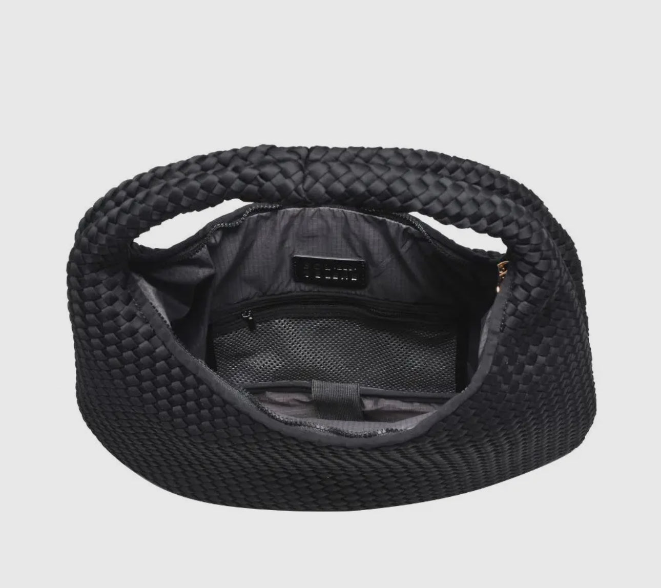 DARE TO DREAM WOVEN NEOPRENE HOBO BAG LARGE (BLACK)