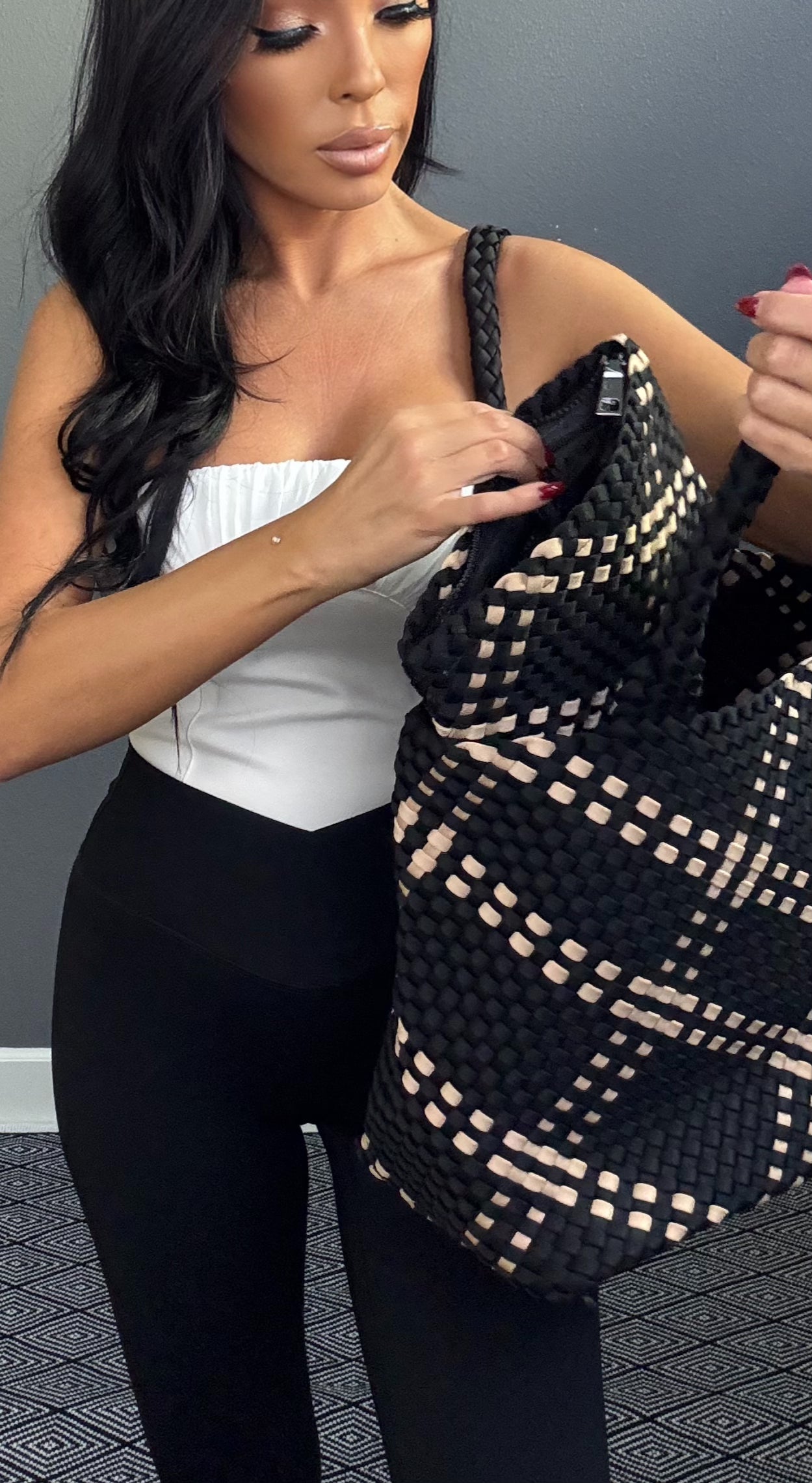 SKY'S THE LIMIT WOVEN NEOPRENE TOTE - LARGE