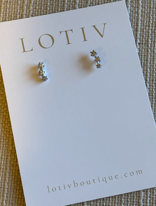 Louisa Silver Ear Climber Earrings