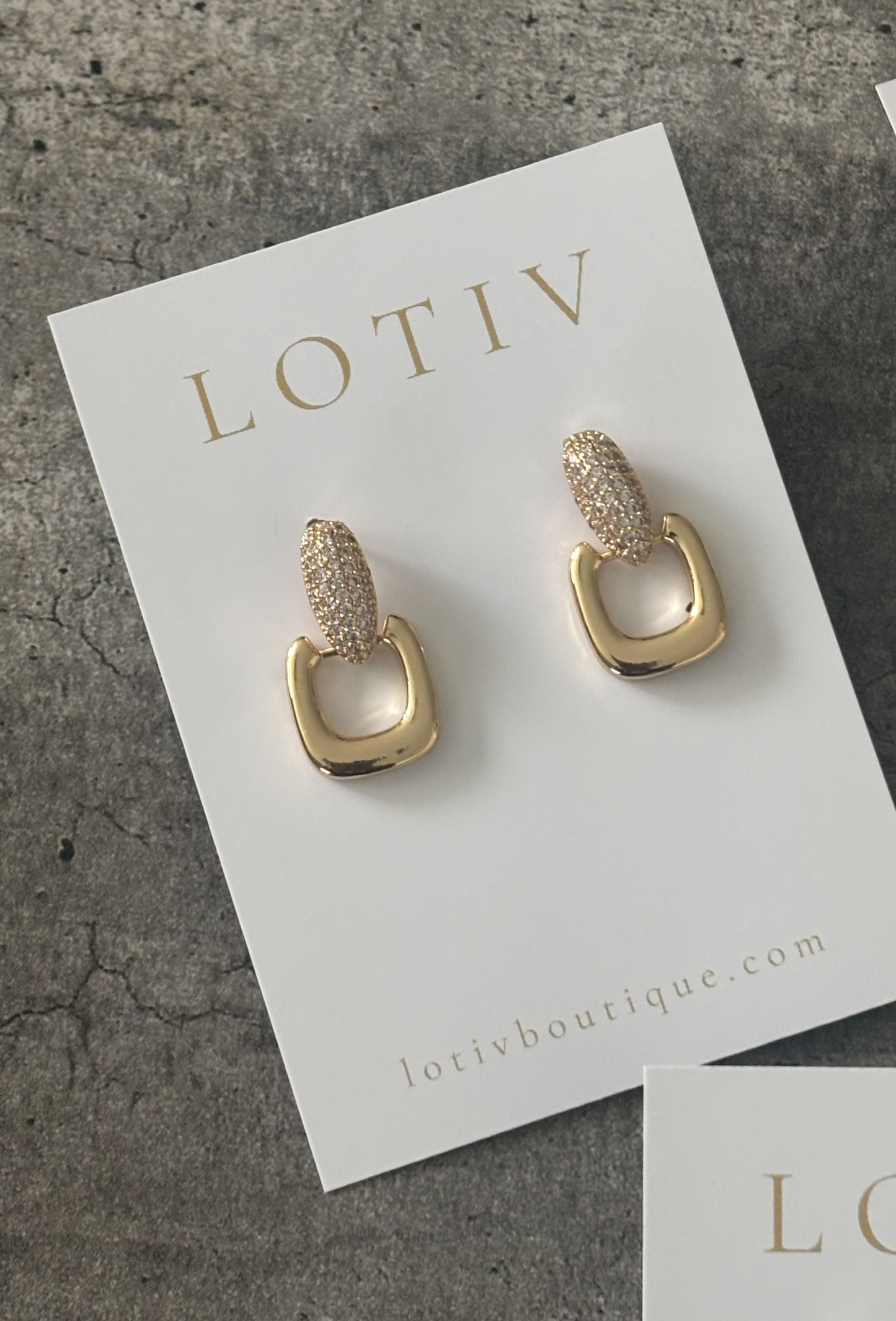 The Double Door Knob Drop Earrings (Gold)