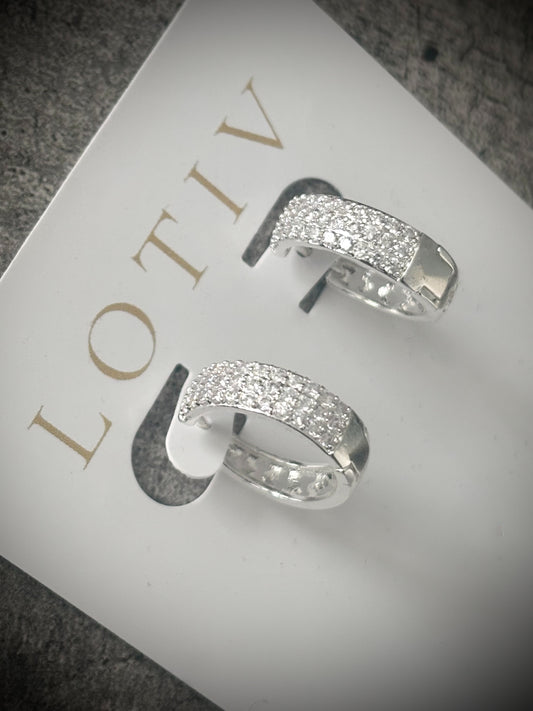 Monaco Silver Hoop Earrings