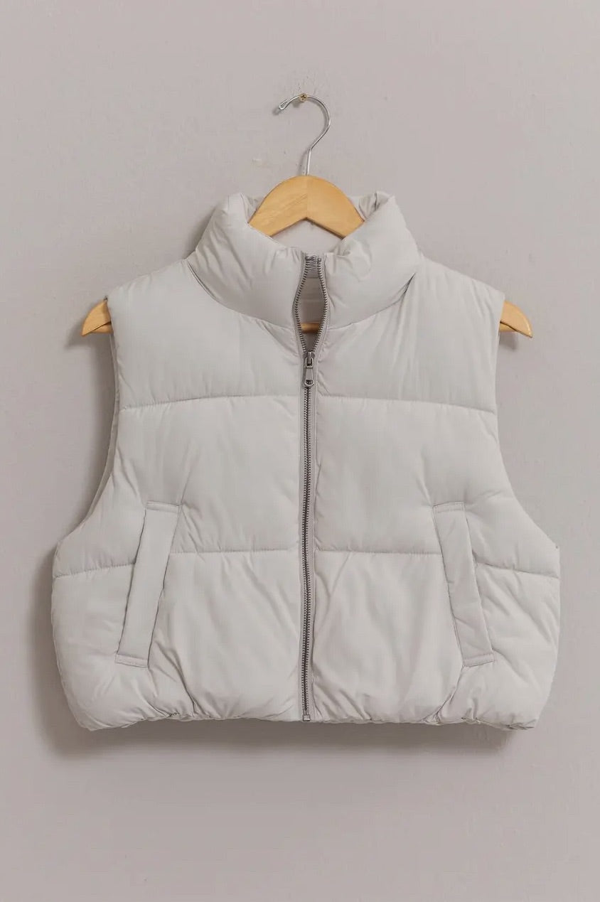 Tana Puffer Vest (Light Gray)