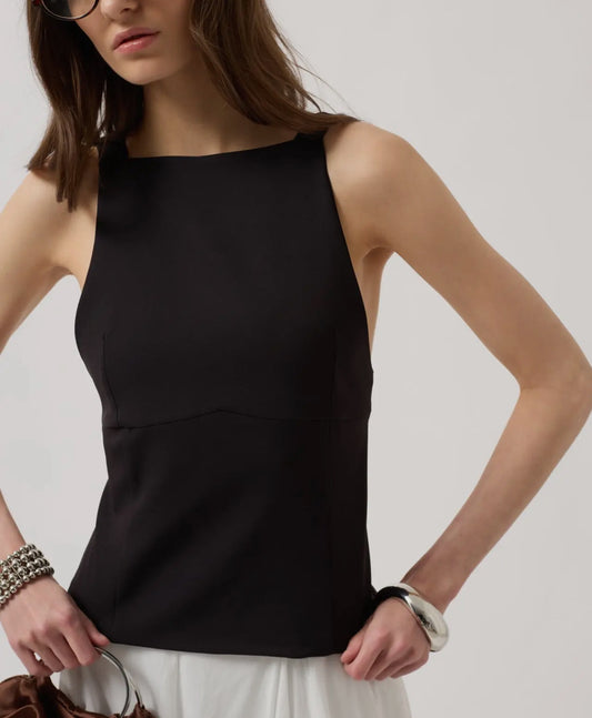 Kate Back Bow Detail Blouse (Black)