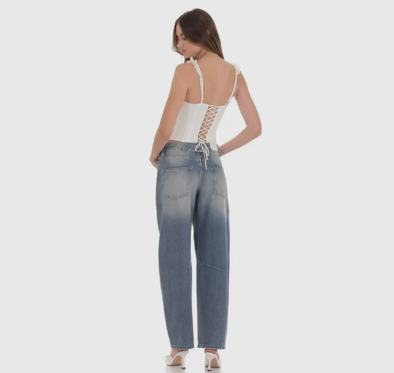 CECE BARREL JEANS (FADED DENIM)