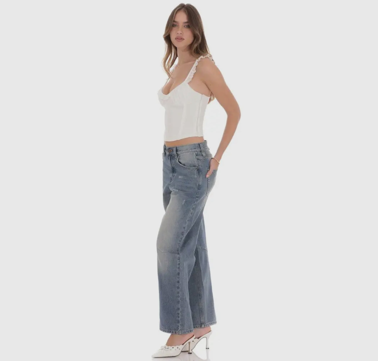 CECE BARREL JEANS (FADED DENIM)