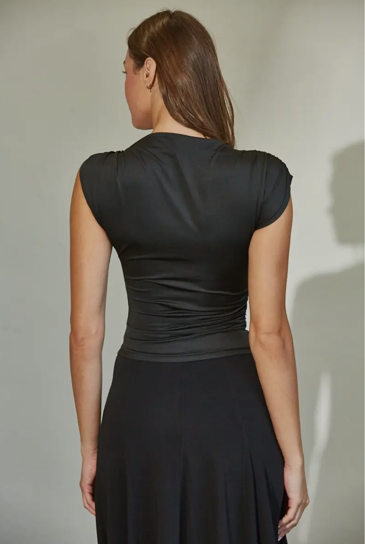 ABBY EMBELLISHED ASYMMETRICAL TOP (BLACK)