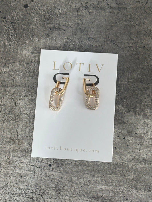 Davies Chain Drop Earrings (Gold)