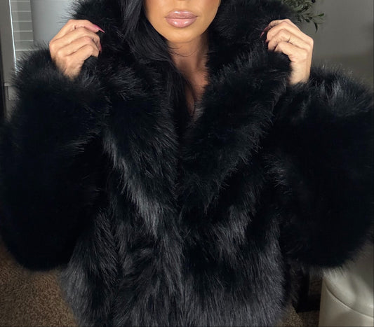 Lotiv Faux Fur Coat (Black)