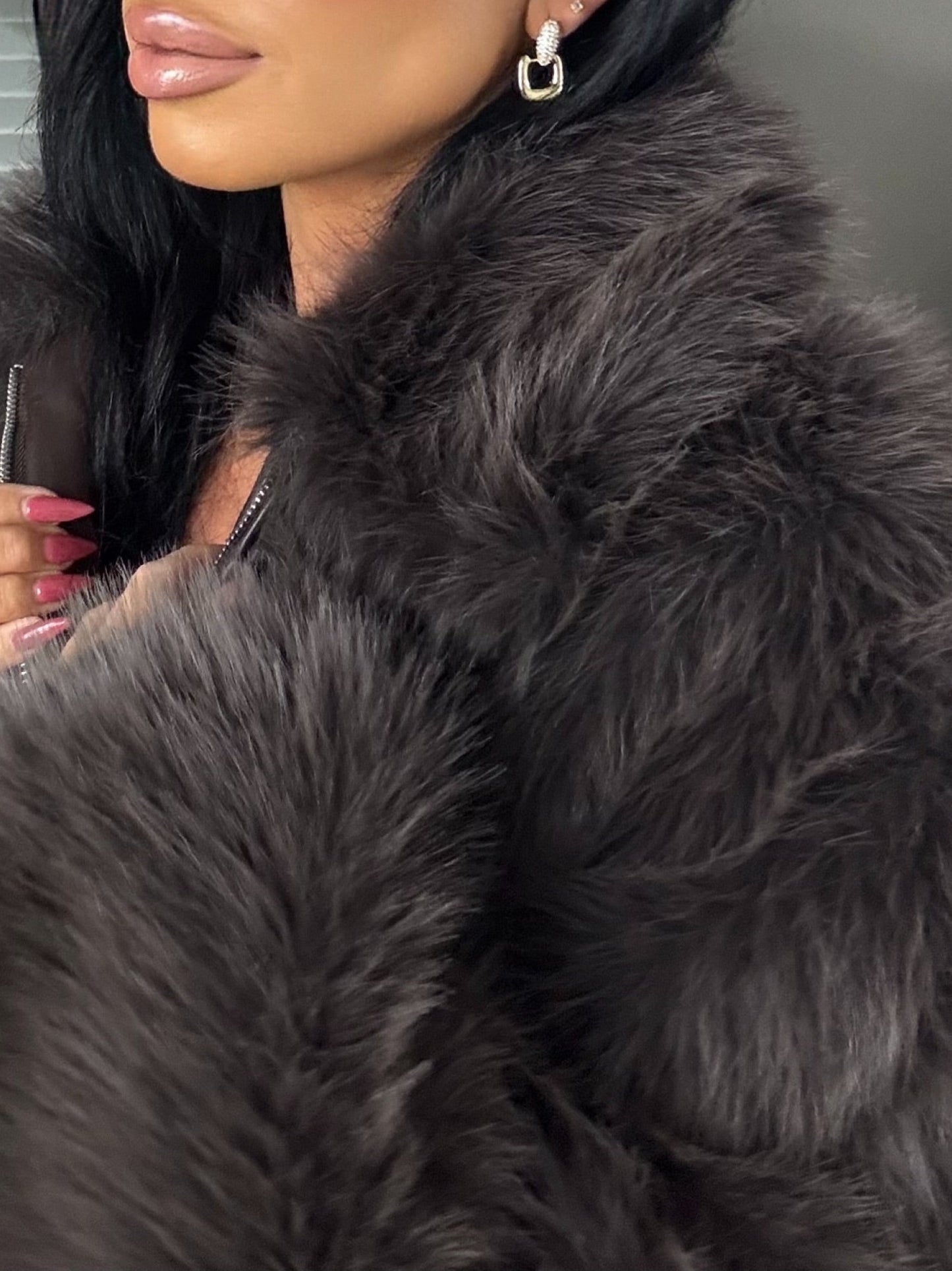 Lotiv Faux Fur Coat (Soft Chocolate Brown)