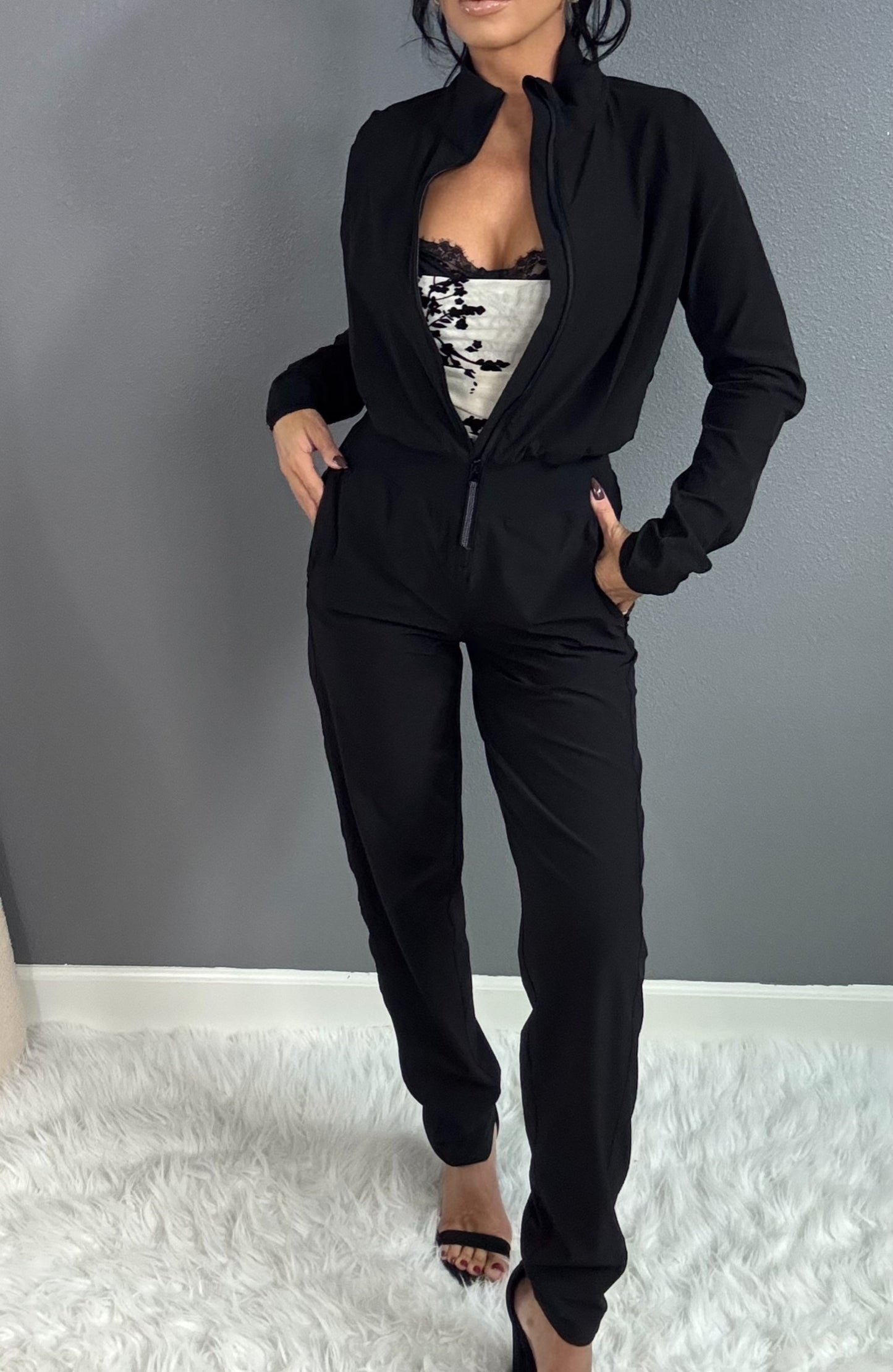 YAZMIN TAILORED UTILITY JUMPSUIT (BLACK)