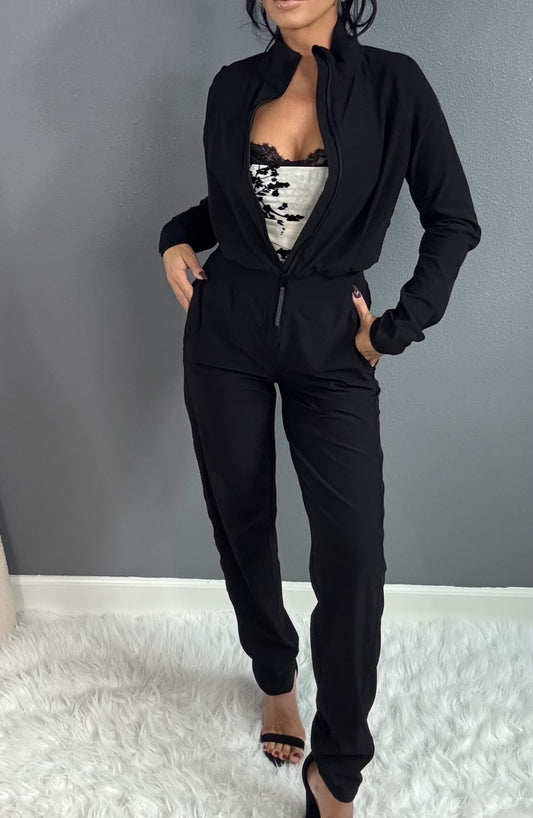 YAZMIN TAILORED UTILITY JUMPSUIT (BLACK)