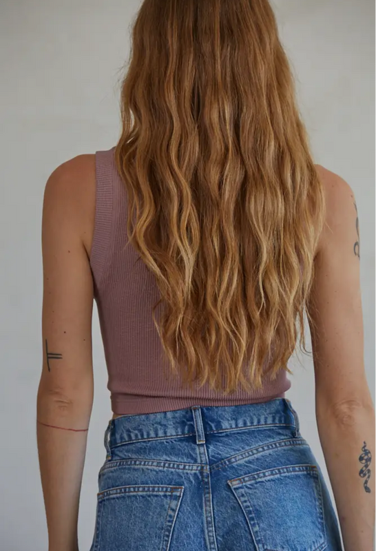 Jovi Seamless Ribbed Crop Sleeveless Top (White, Dusty Sage or Dusty Lilac)