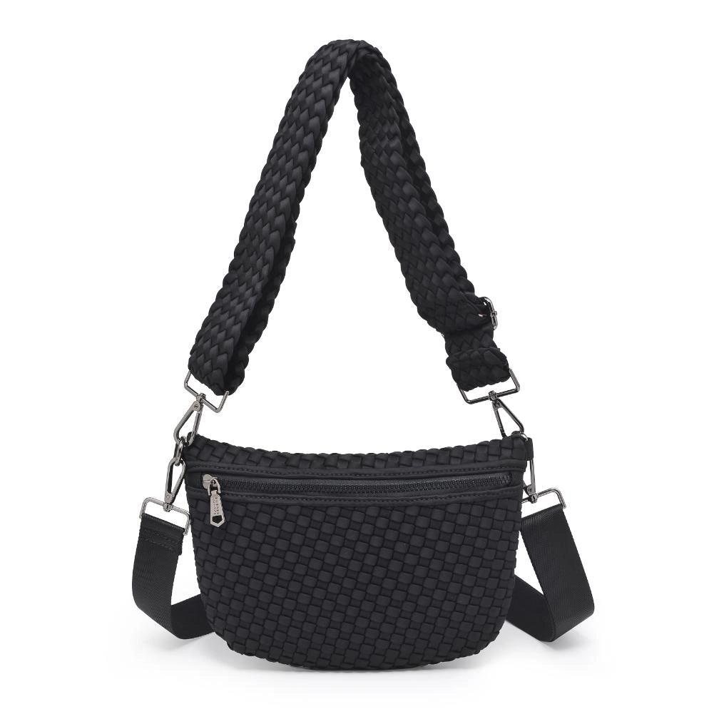 ETHEREAL WOVEN NEOPRENE CROSSBODY BAG (BLACK)