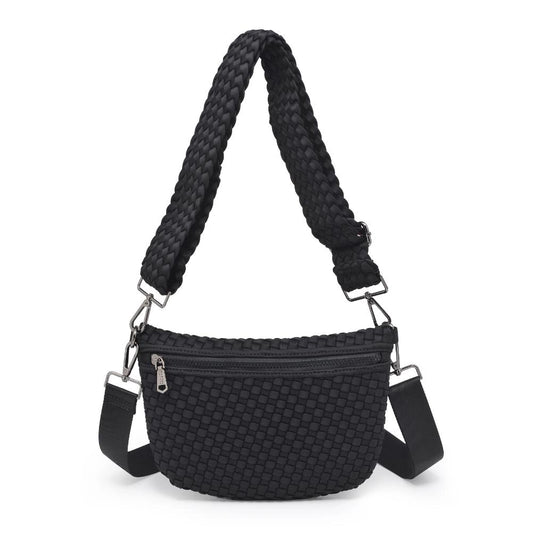 ETHEREAL WOVEN NEOPRENE CROSSBODY BAG (BLACK)