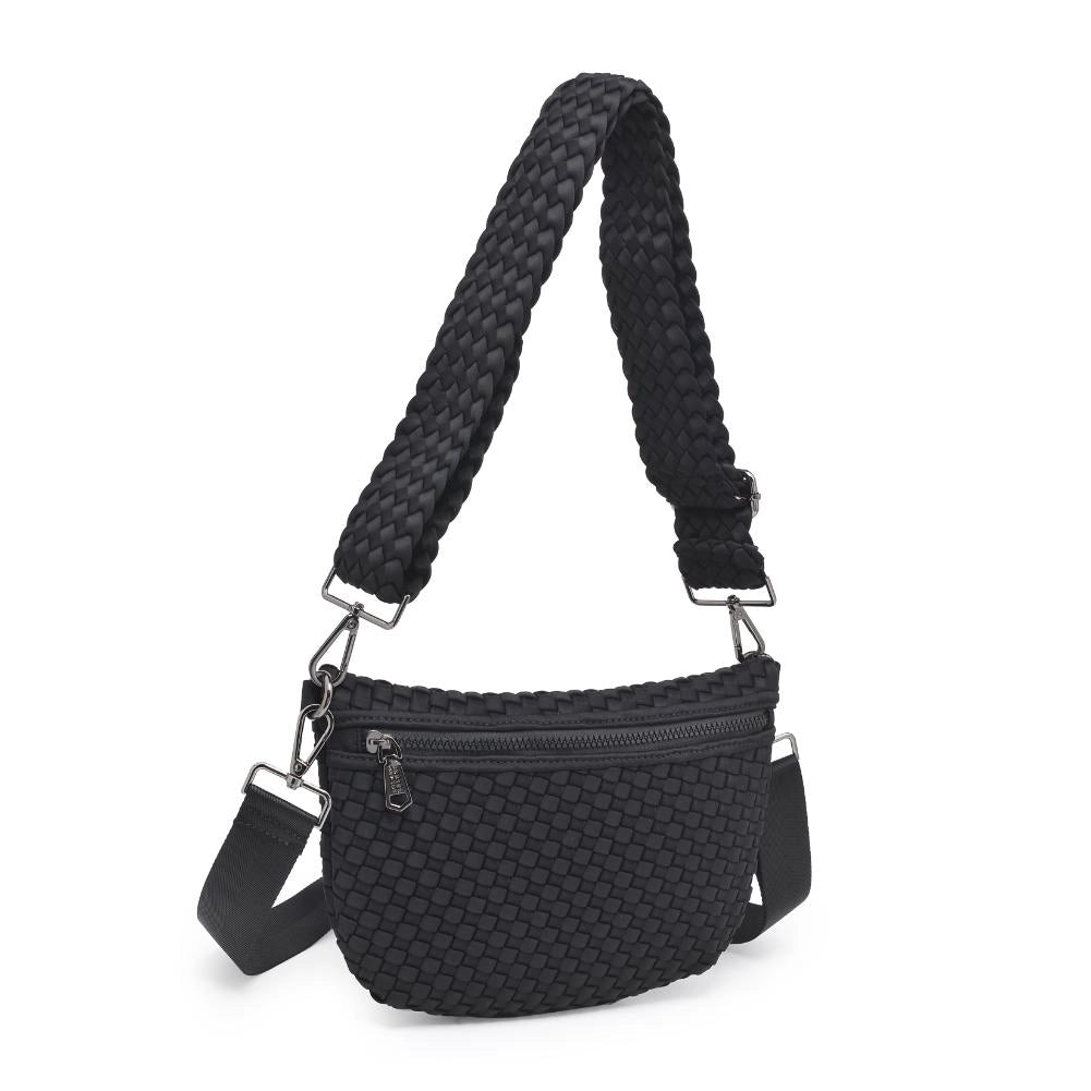 ETHEREAL WOVEN NEOPRENE CROSSBODY BAG (BLACK)