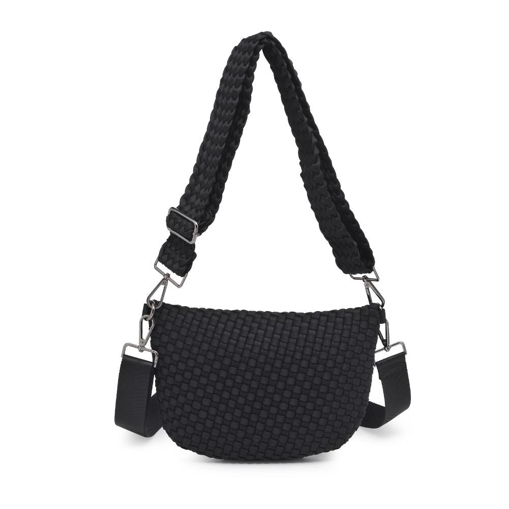 ETHEREAL WOVEN NEOPRENE CROSSBODY BAG (BLACK)