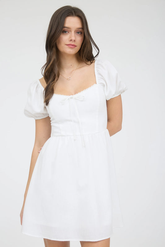 Eiza Princess Mini Dress (White)